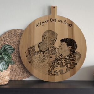 Gegraveerde houten ronde snijplank  XXL Ø50 cm