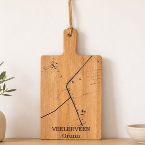 Plattegrond gegraveerd op borrelplank 33x 18cm