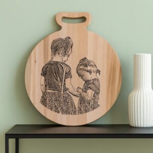 Gegraveerde houten ronde snijplank   Ø35 cm