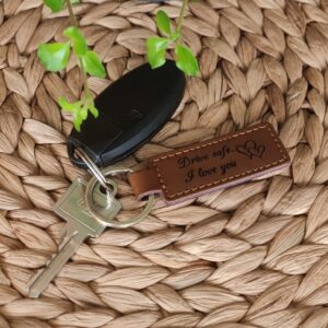 Unieke PU leren sleutelhanger met naam